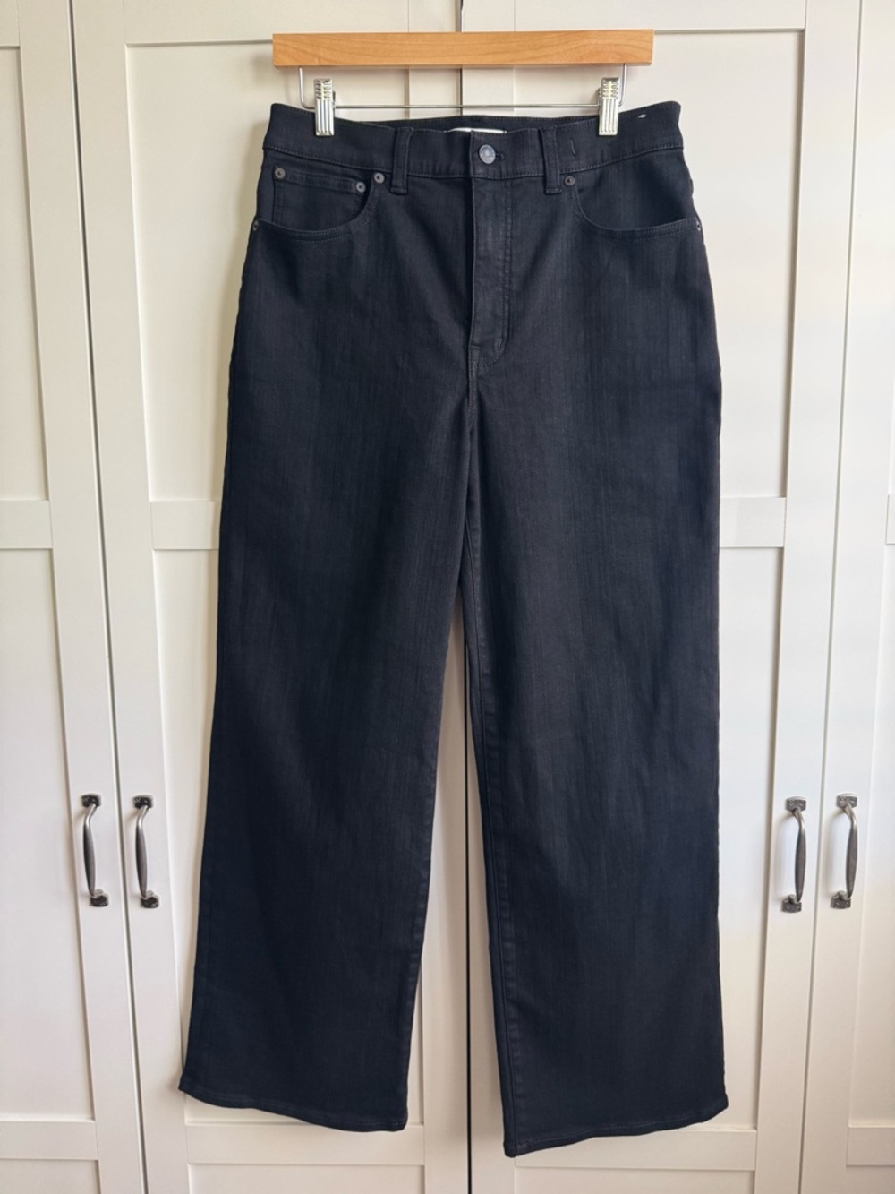 Madewell The Perfect Vintage High-Rise Wide-Leg Jean in Black Rinse Wash Size 30 - Picture 4 of 8